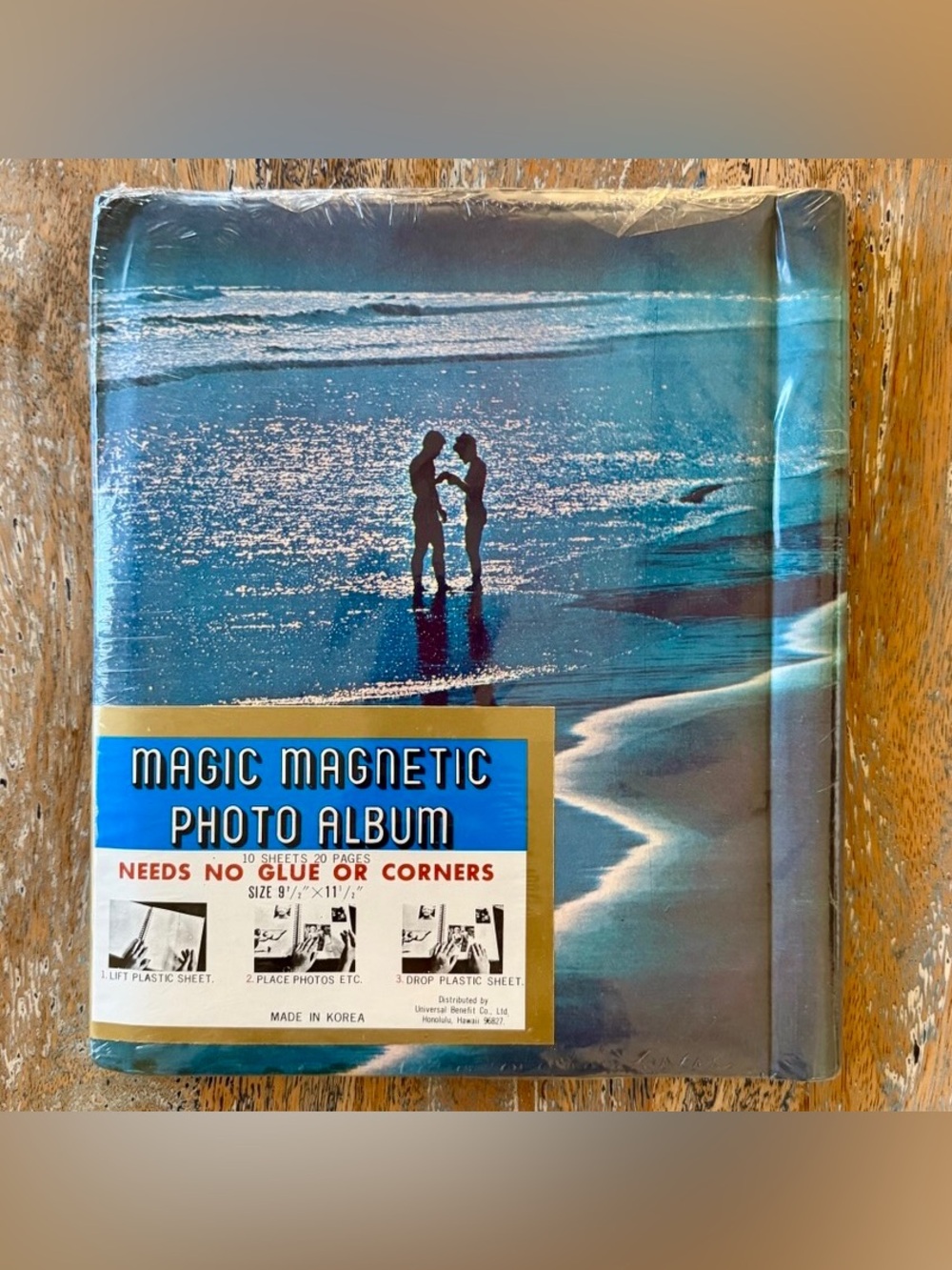 🏝️ Hawaii MAGIC MAGNETIC PHOTO ALBUM vintage NIP NOS beach ocean hawaiian